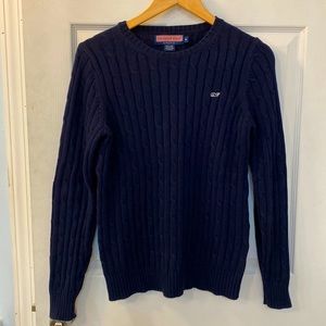 Vineyard Vines Navy cable knit sweater Med gently used